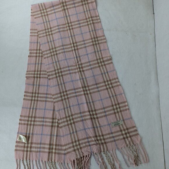 Burberry Accessories - Burberry Cashmere Nova Check Plaid Scarf Pink Unisex | Designer Winter Wear